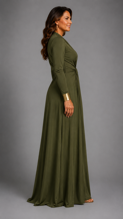 Vimmer | Vestido Maxi Elegante de Escote Profundo y Caída Fluida