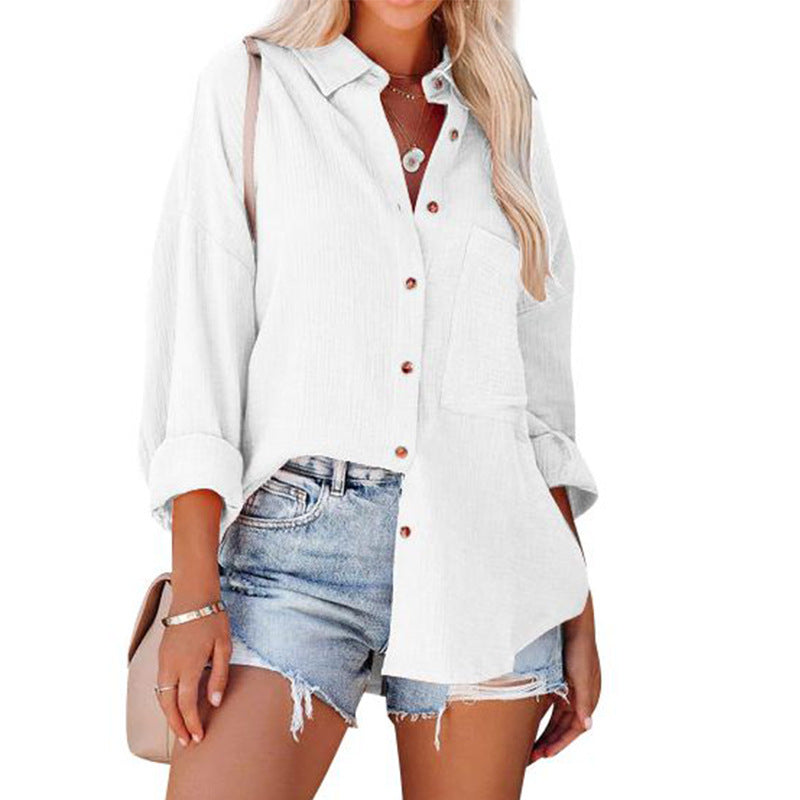 Madelyn | Blusa Casual Abotonada de Manga Larga
