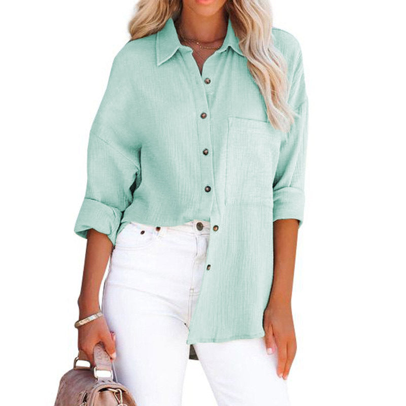 Madelyn | Blusa Casual Abotonada de Manga Larga
