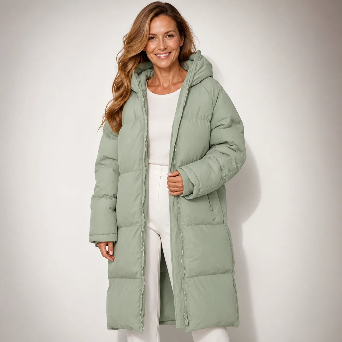 Claire™ | Abrigo largo acolchado elegante